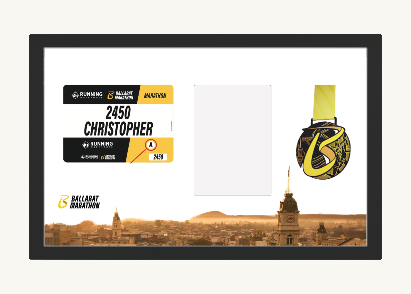 Ballarat Marathon Medal Display Frame